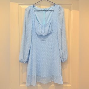 WDIRARA Women's Light Blue Mini Dress